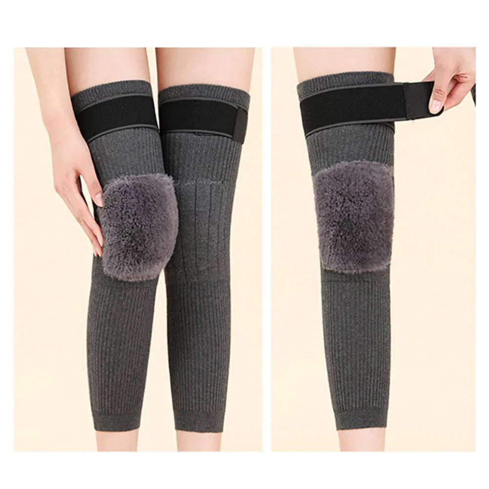 Adjustable Cashmere wool Knee Warmers with strap for men and women